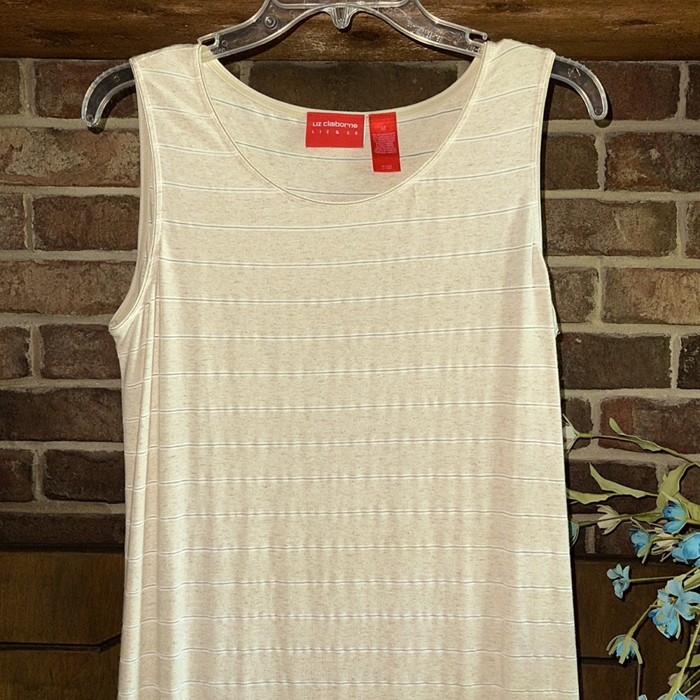 Liz Claiborne Beige Sleeveless Maxi Dress